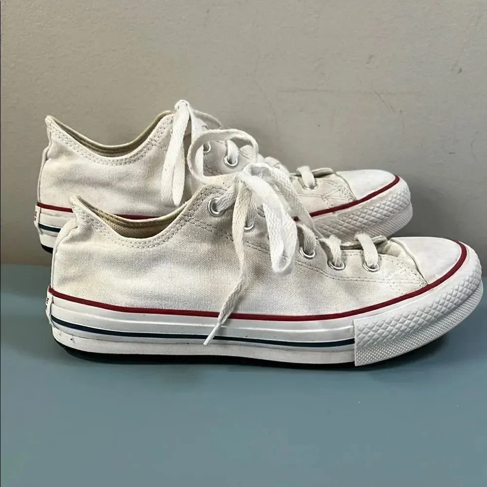 Classic White Converse Sneakers Junior 5 Women’s 6.5 Slightly Platform